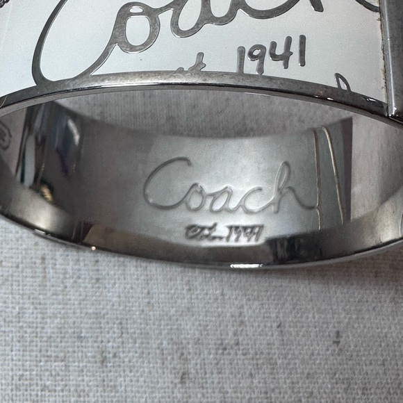 Coach Silver and Gold Bangle Bracelet 💯 Authentic! - Picture 4 of 6